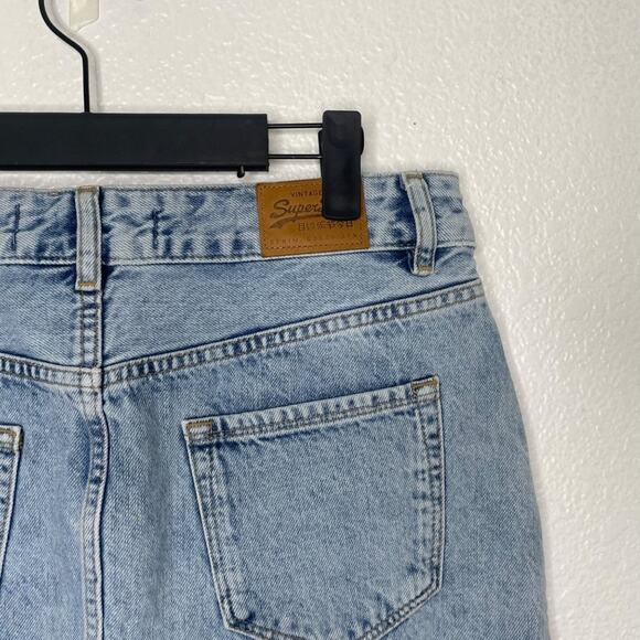 Superdry Womens Skirt Size 28 Light Wash Denim Blue Jean Unlined Casual Pockets - Picture 14 of 16